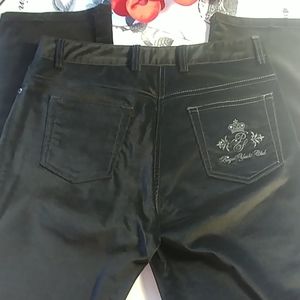 Paul & Shark pant in black velvet.